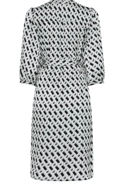 M&Co Womens Black Geometric Print Satin Tunic Dress><noscript><img width=