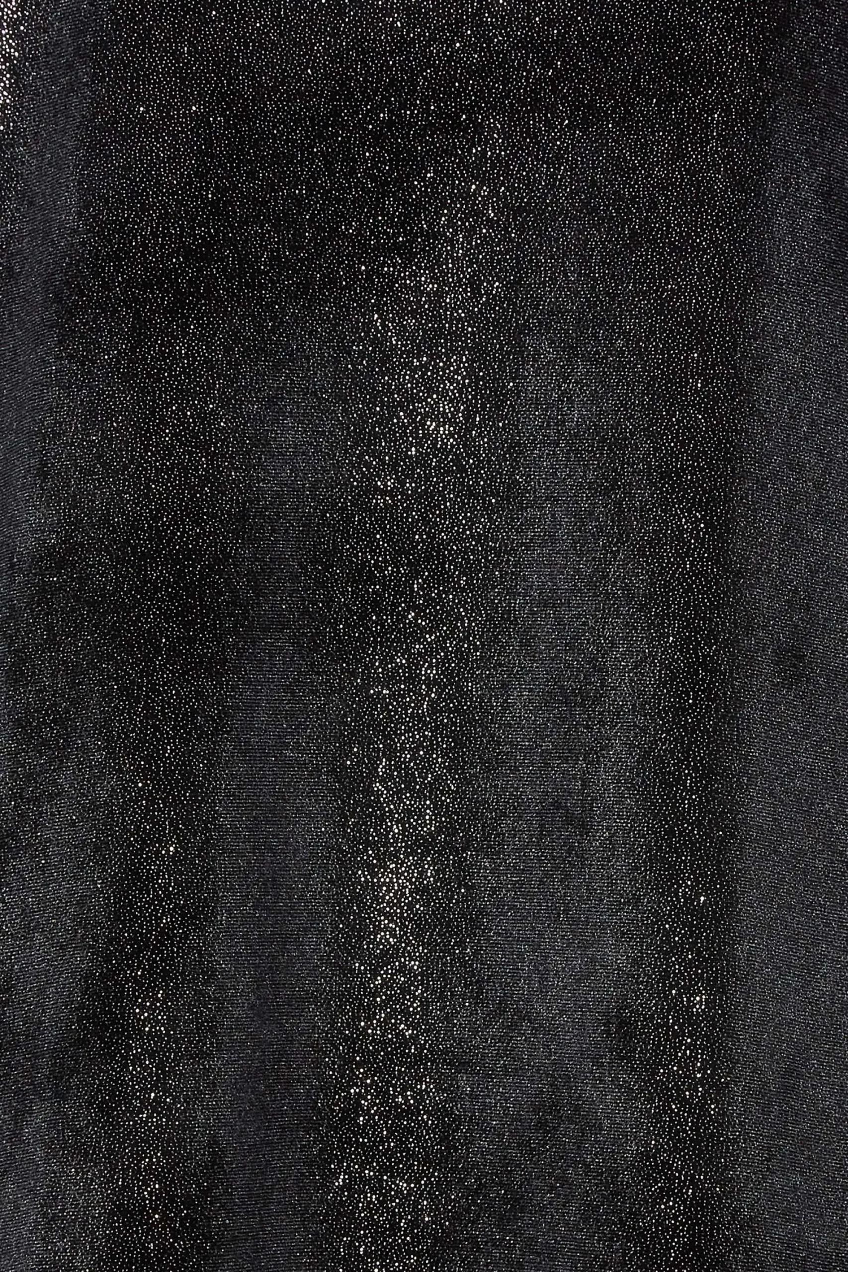 M&Co Womens Black Glitter Velvet Touch Ruched Sleeve Blouse>Women Blouses