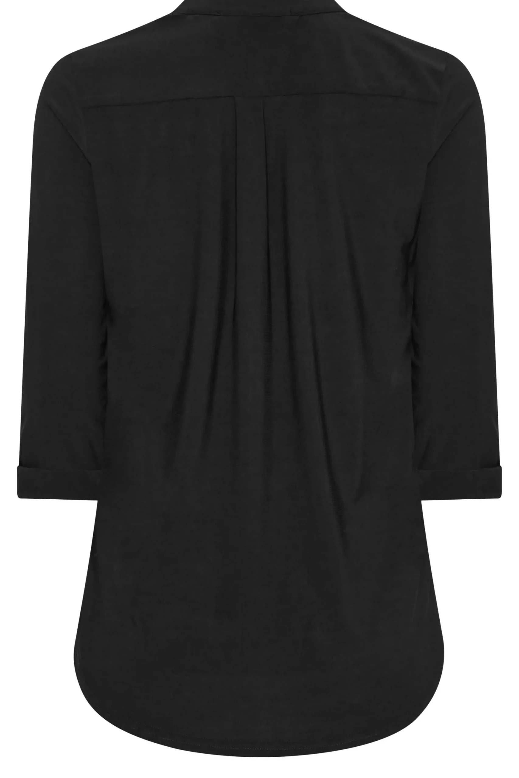 M&Co Womens Black Half Placket Jersey Shirt>Women Shirts