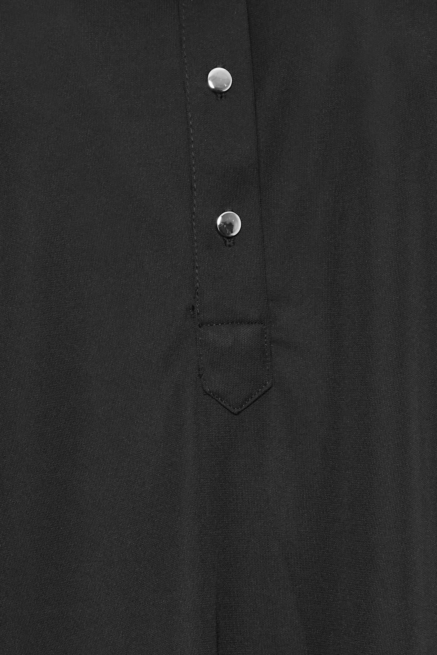 M&Co Womens Black Half Placket Jersey Open Collar Shirt>Women Shirts