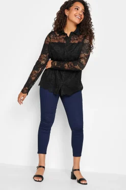 M&Co Womens Black Lace Shirt>Women Shirts