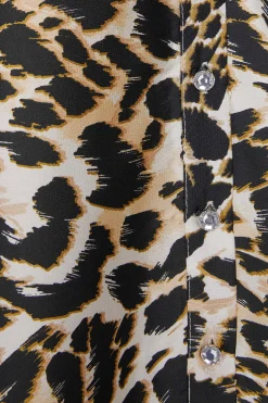 M&Co Womens Black Leopard Print Short Sleeve Shirt><noscript><img width=