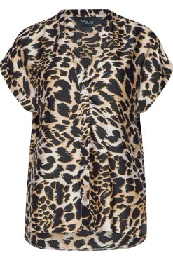 M&Co Womens Black Leopard Print Short Sleeve Shirt><noscript><img width=