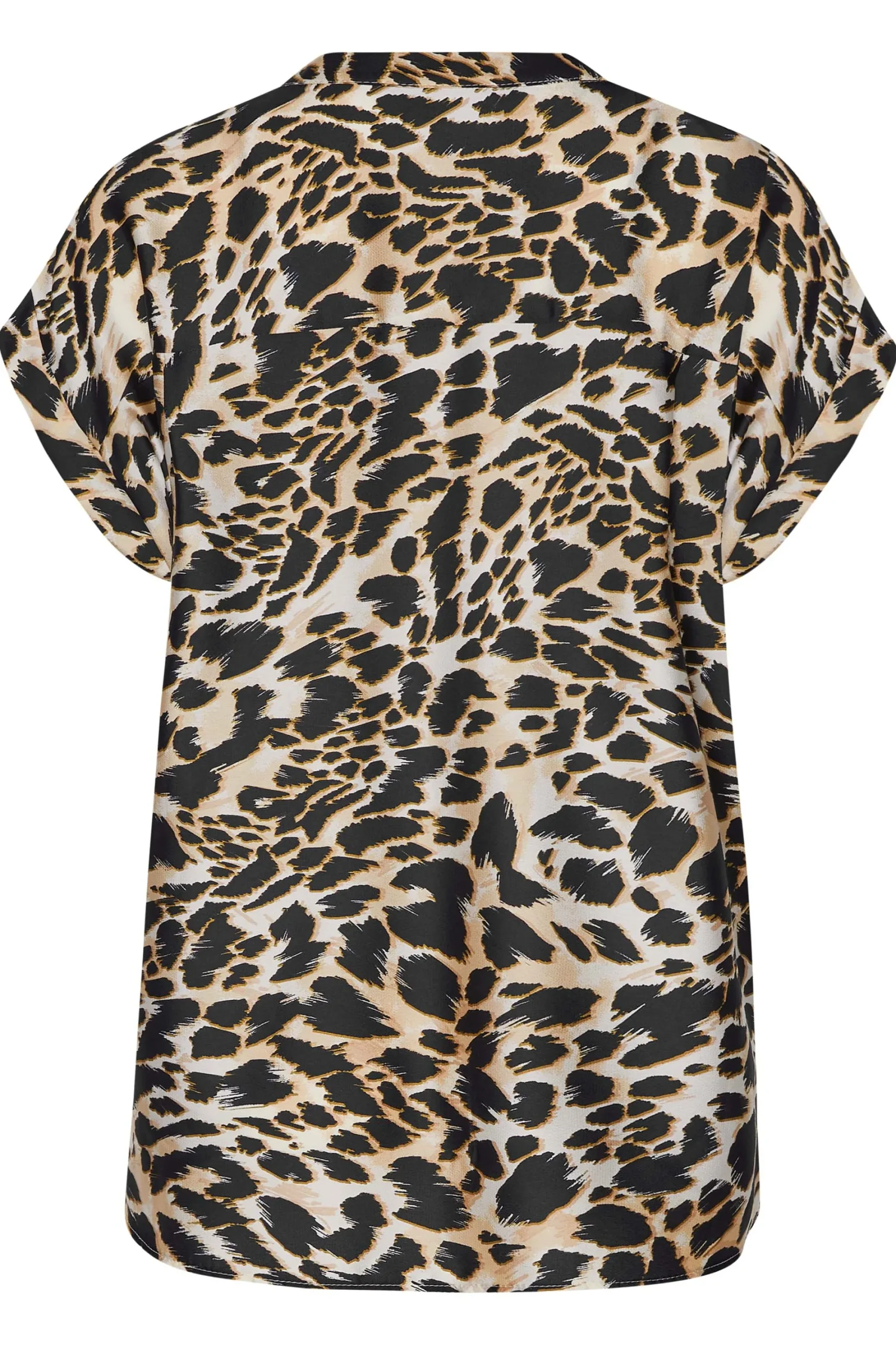M&Co Womens Black Leopard Print Short Sleeve Shirt>Women Shirts