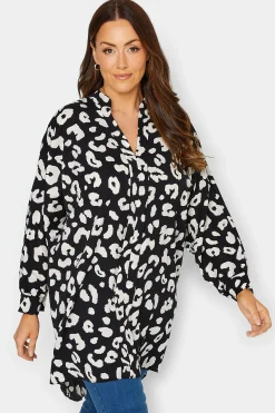 M&Co Womens Black Leopard Print Blouse>Women Shirts