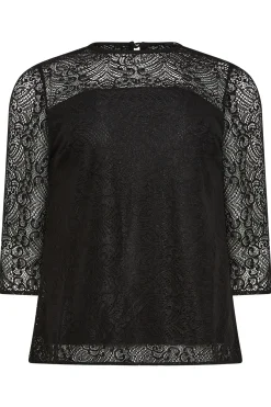 M&Co Womens Black Long Sleeve Lace Blouse><noscript><img width=