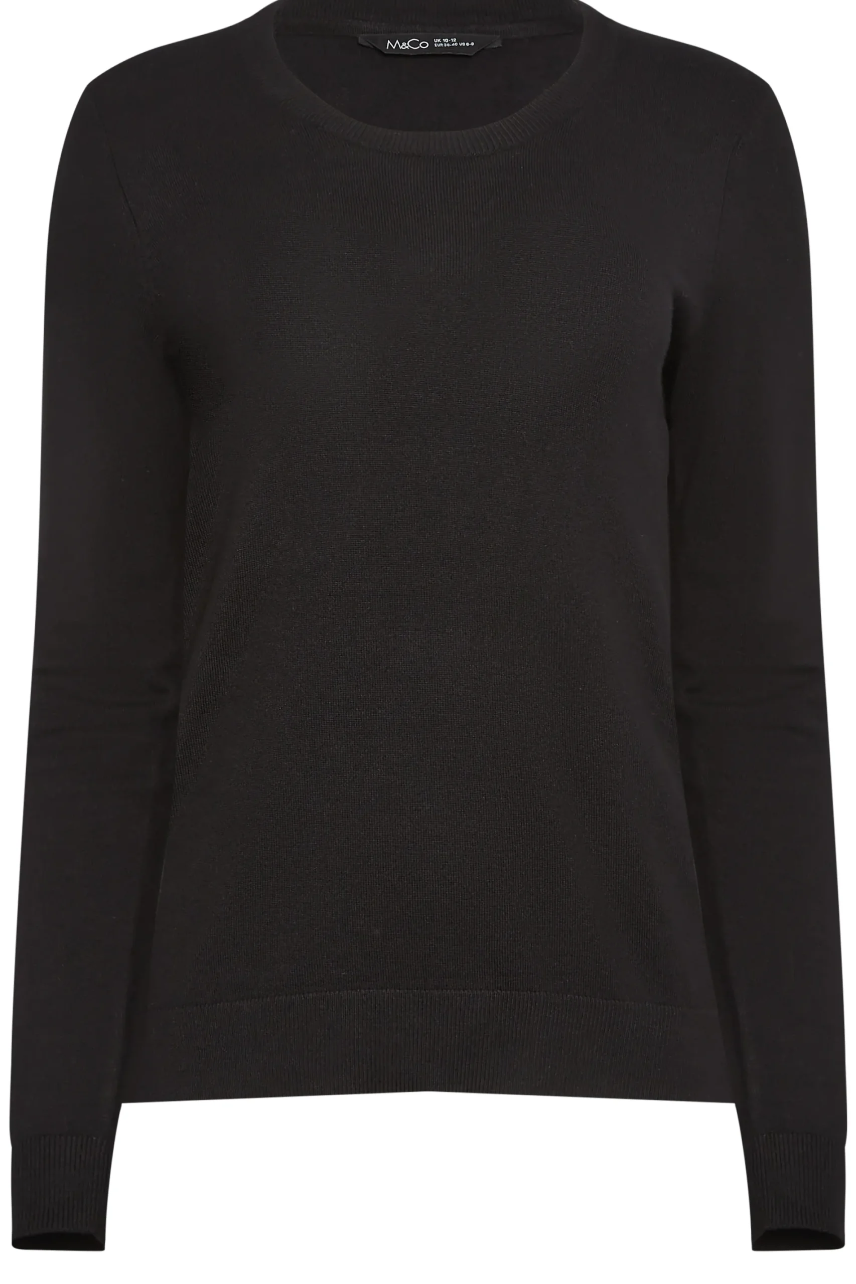 M&Co Womens Black Long Sleeve Knit Jumper>Women Long Sleeve Tops