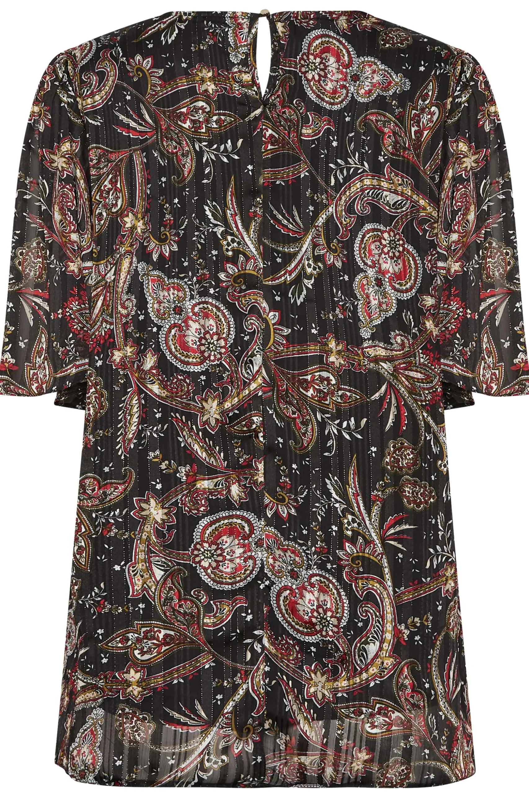 M&Co Womens Black Paisley Print Angel Sleeve Blouse>Women Blouses