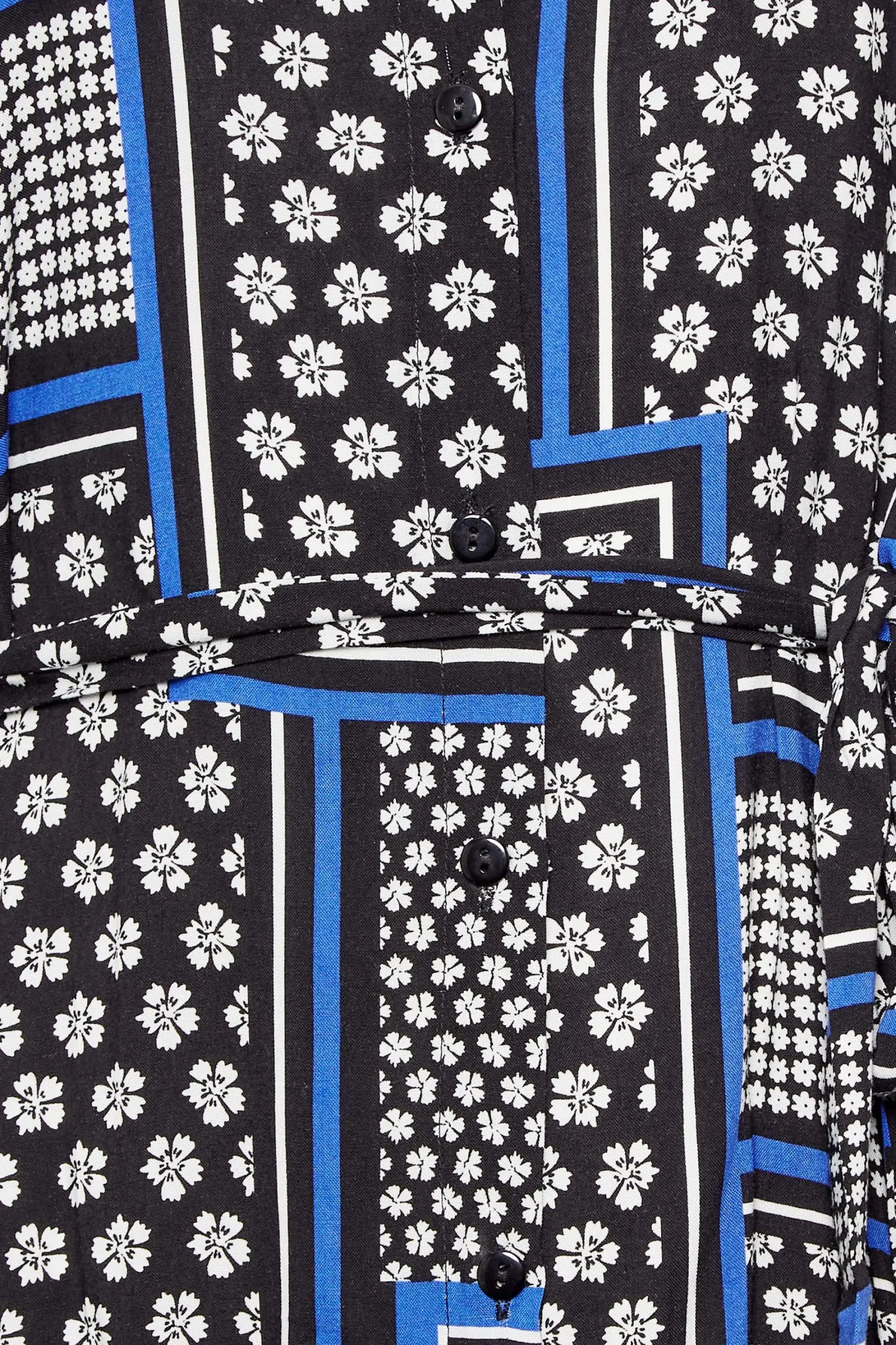 M&Co Womens Black Patchwork Print Belted Tunic Shirt Dress>Women Shirt Dresses