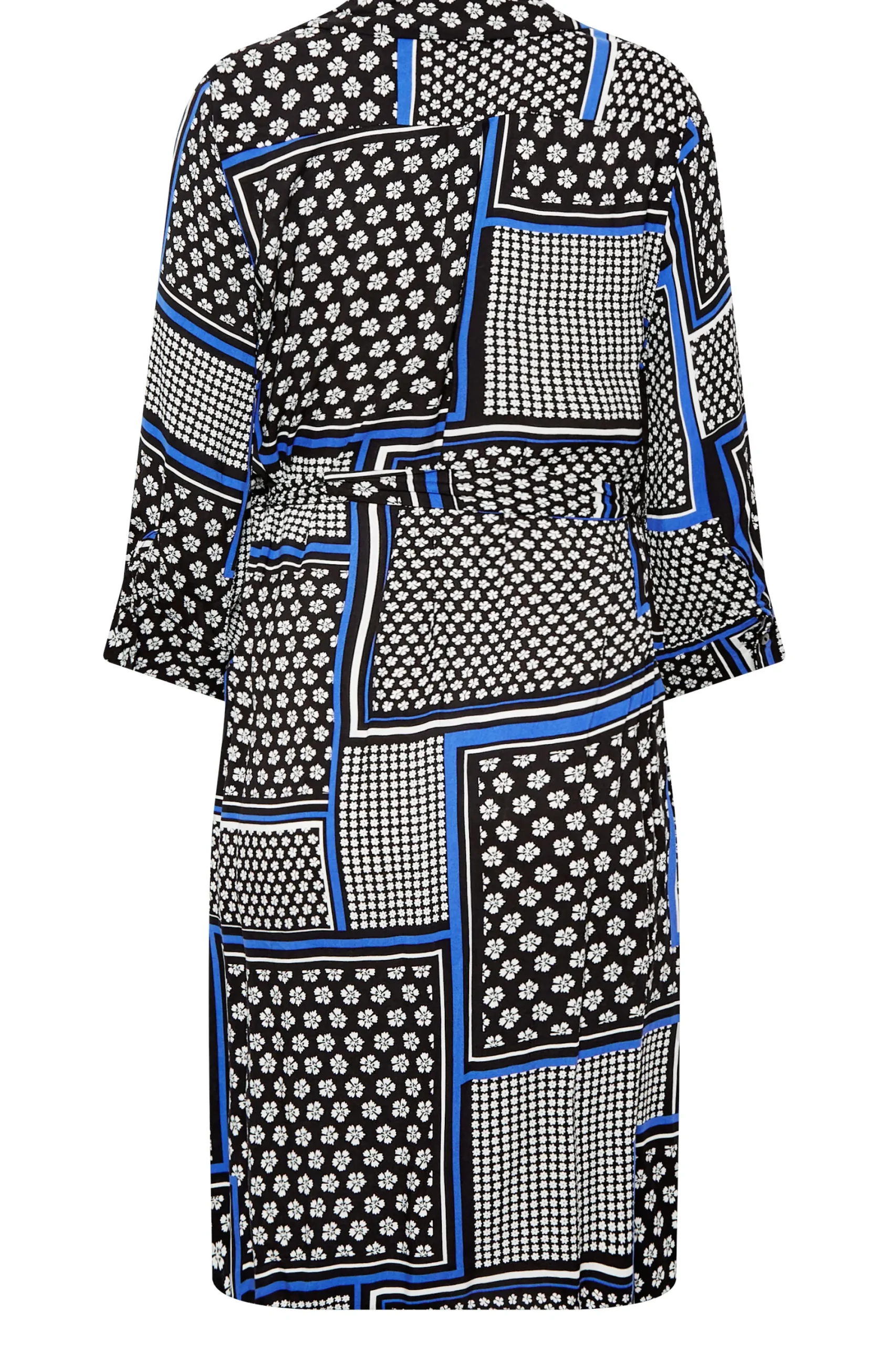 M&Co Womens Black Patchwork Print Belted Tunic Shirt Dress>Women Shirt Dresses