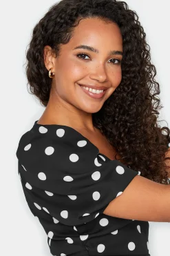 M&Co Womens Black Polka Dot Wrap Dress><noscript><img width=