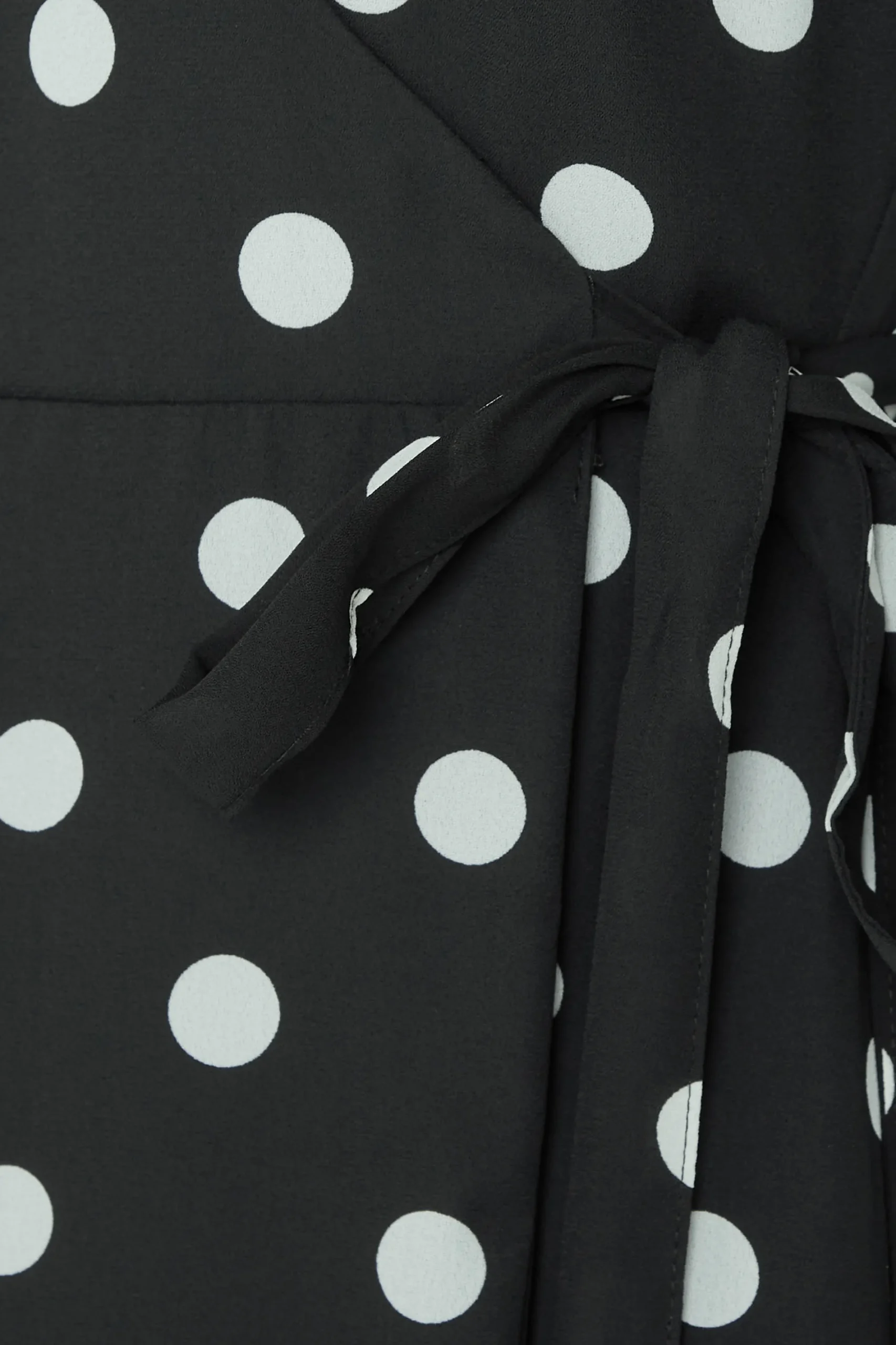 M&Co Womens Black Polka Dot Wrap Dress>Women Midi Dresses