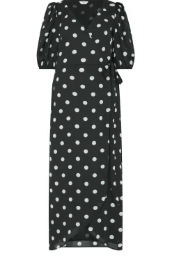 M&Co Womens Black Polka Dot Wrap Dress><noscript><img width=