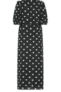 M&Co Womens Black Polka Dot Wrap Dress><noscript><img width=