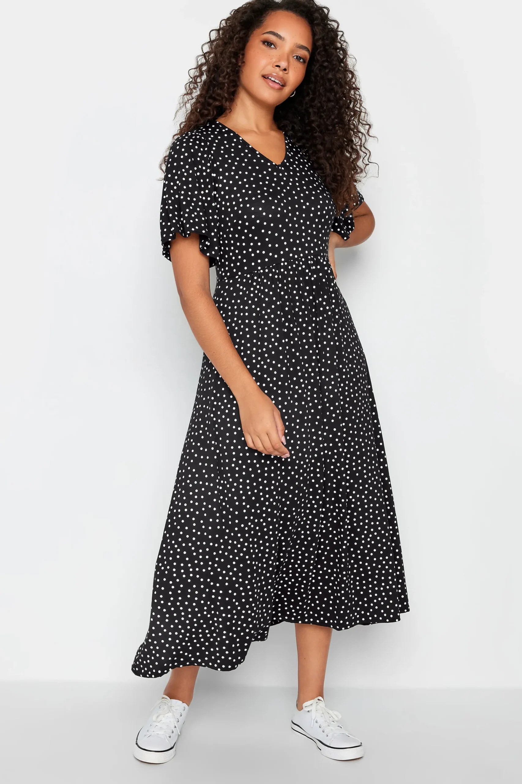 M&Co Womens Black Polka Dot Maxi Dress>Women Maxi Dresses
