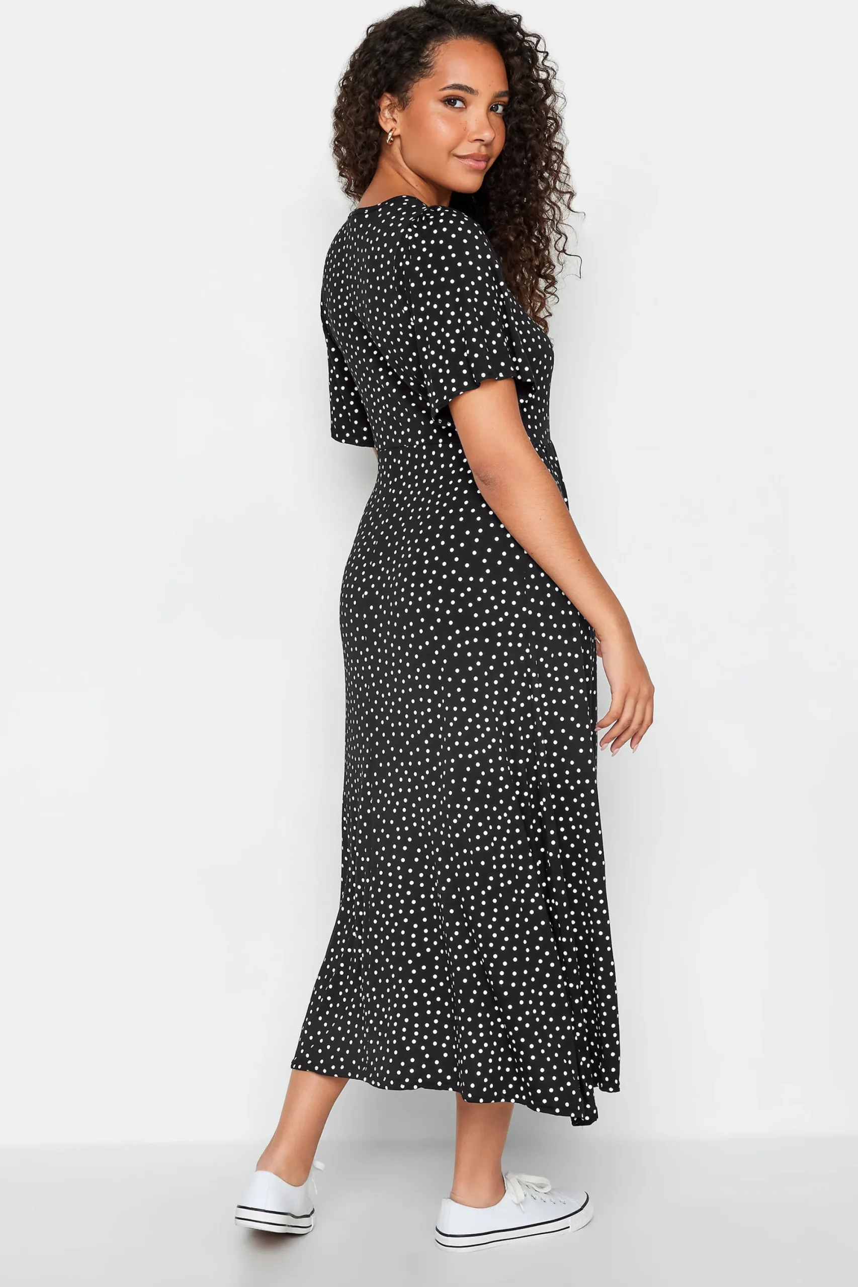 M&Co Womens Black Polka Dot Maxi Dress>Women Maxi Dresses