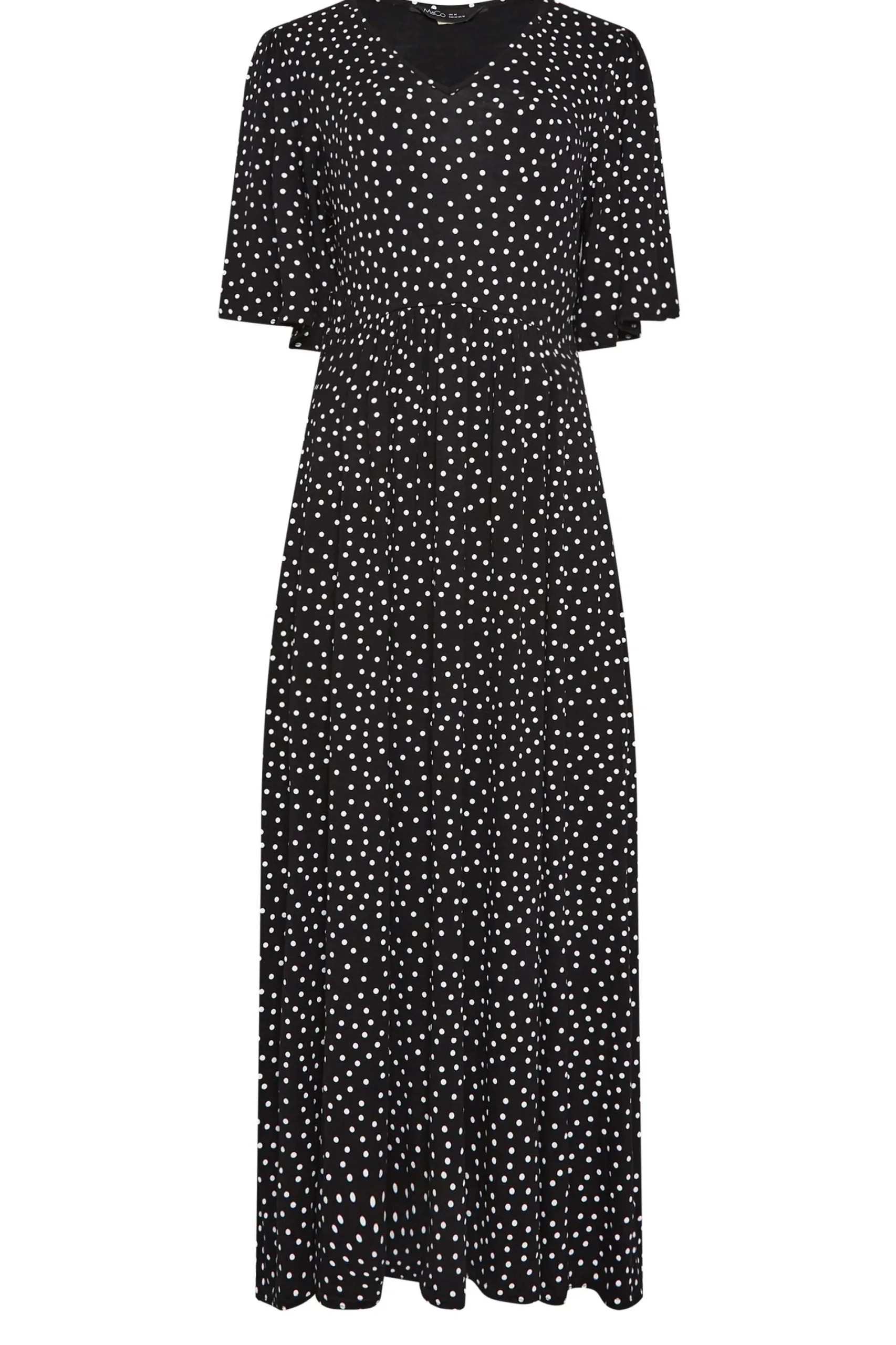 M&Co Womens Black Polka Dot Maxi Dress>Women Maxi Dresses