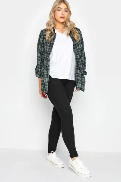 M&Co Womens Black Ponte Seam Detail Leggings>Women Leggings