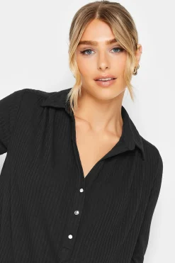 M&Co Womens Black Ribbed V-Neck Shirt><noscript><img width=