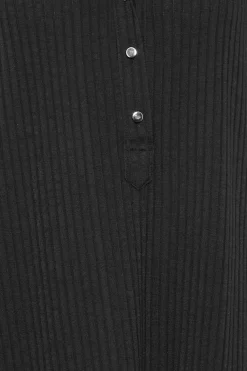 M&Co Womens Black Ribbed V-Neck Shirt><noscript><img width=
