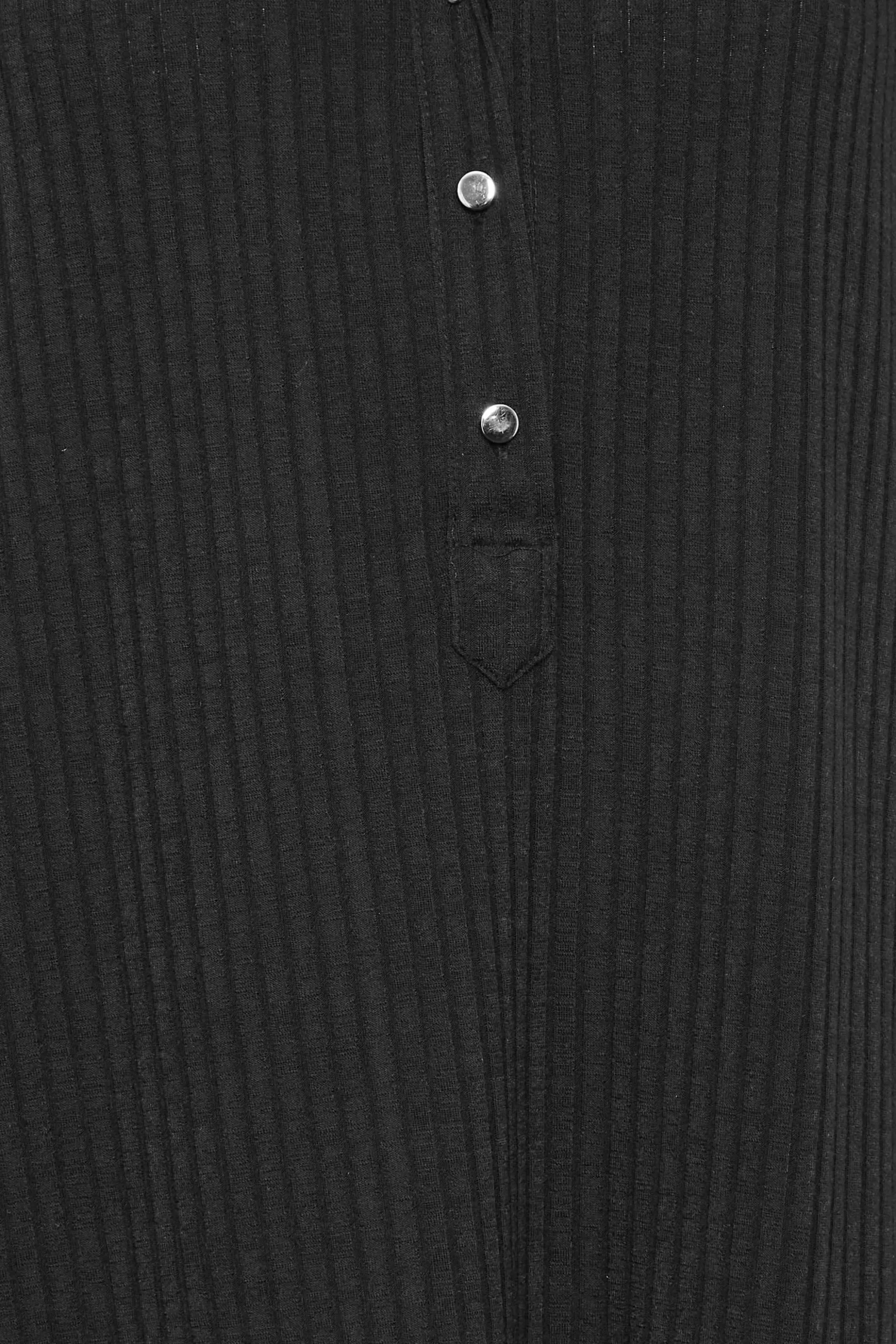 M&Co Womens Black Ribbed V-Neck Shirt>Women Shirts