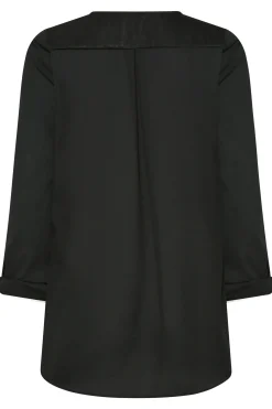 M&Co Womens Black Satin Contrast Panel Shirt><noscript><img width=