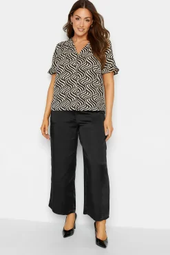 M&Co Womens Black Satin Wide Leg Trousers><noscript><img width=