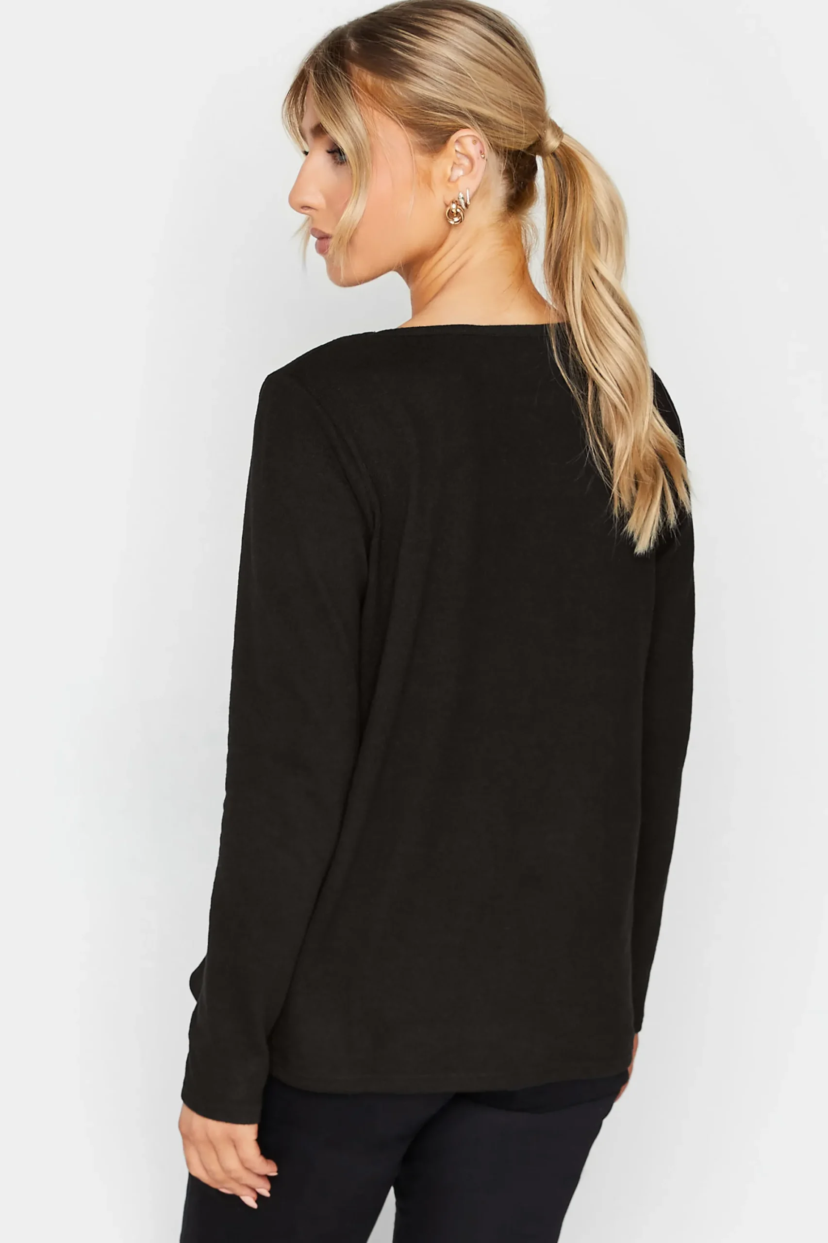 M&Co Womens Black Sequin Star Soft Touch Jumper>Women Long Sleeve Tops