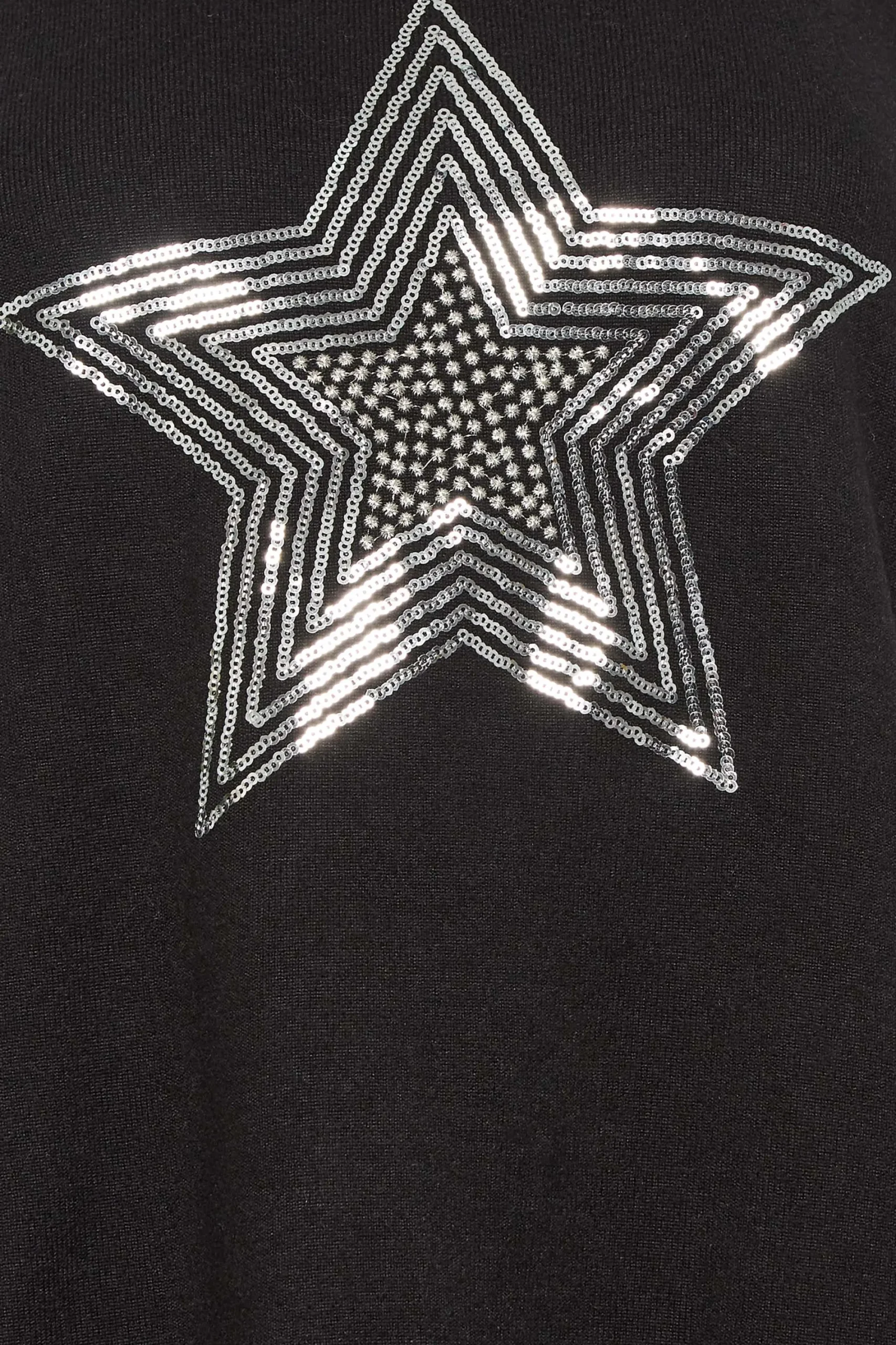 M&Co Womens Black Sequin Star Soft Touch Jumper>Women Long Sleeve Tops