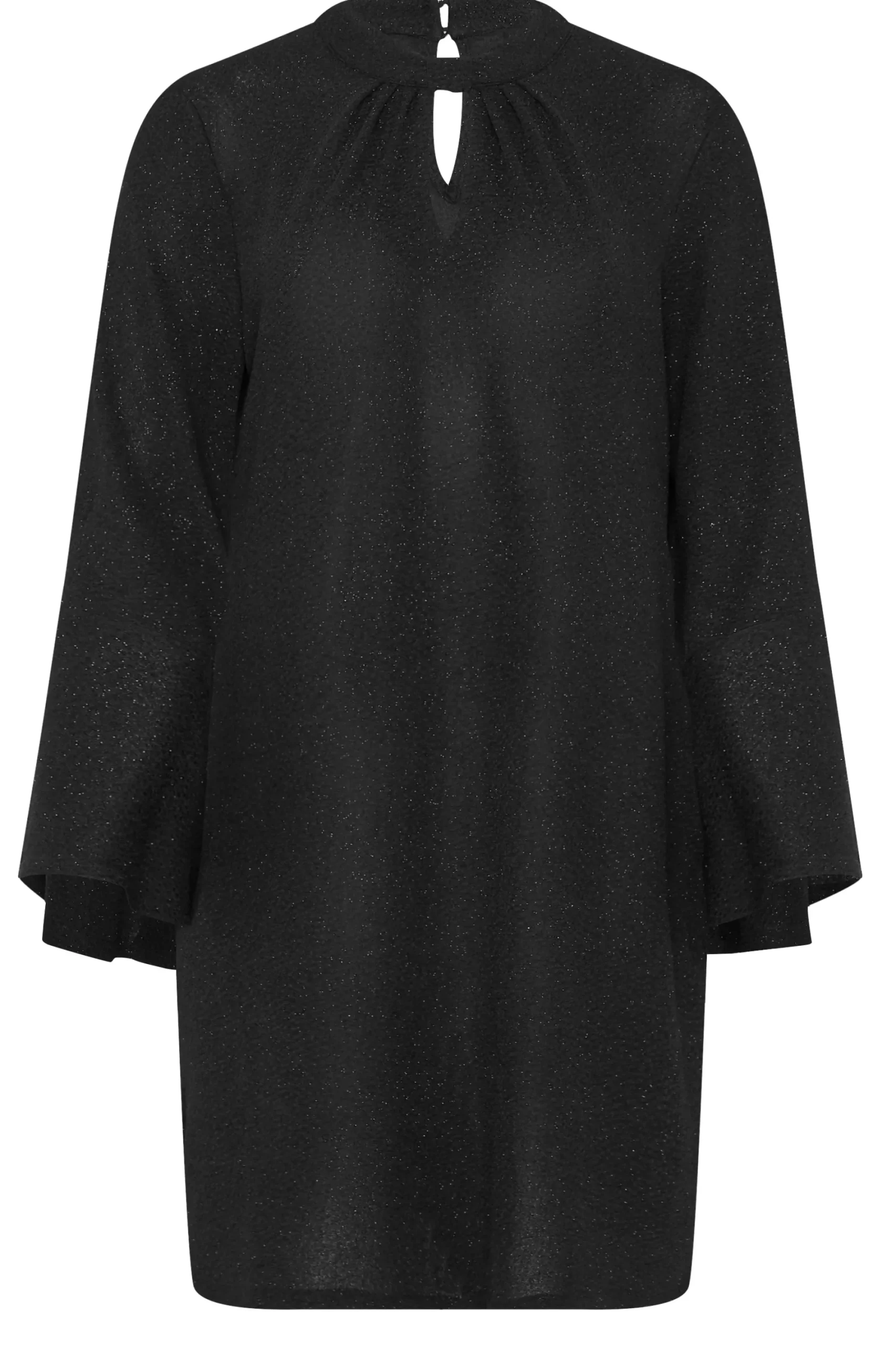 M&Co Womens Black Shimmer Bell Sleeve Mini Dress>Women Midi Dresses