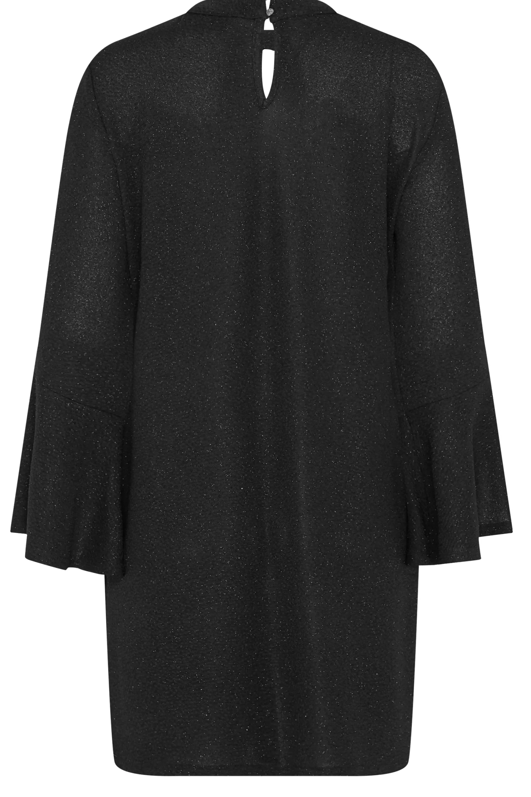 M&Co Womens Black Shimmer Bell Sleeve Mini Dress>Women Midi Dresses