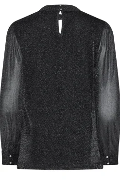 M&Co Womens Black Shimmer Keyhole Blouse><noscript><img width=