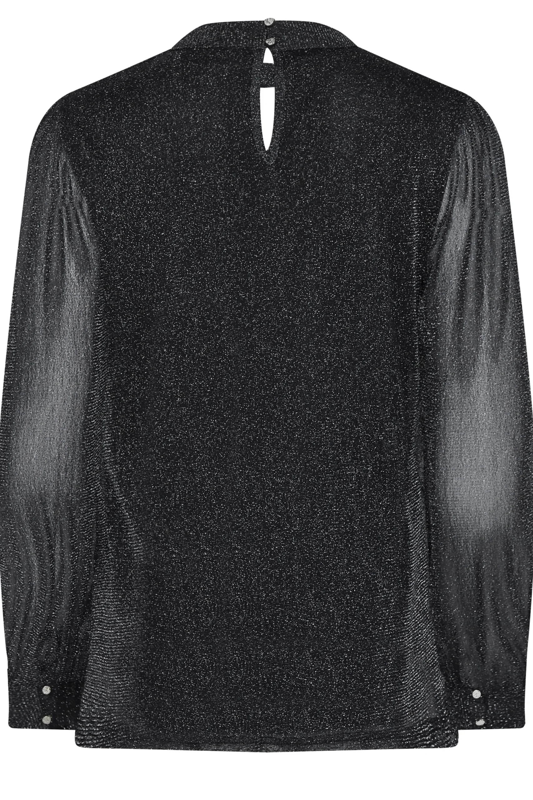 M&Co Womens Black Shimmer Keyhole Blouse>Women Blouses