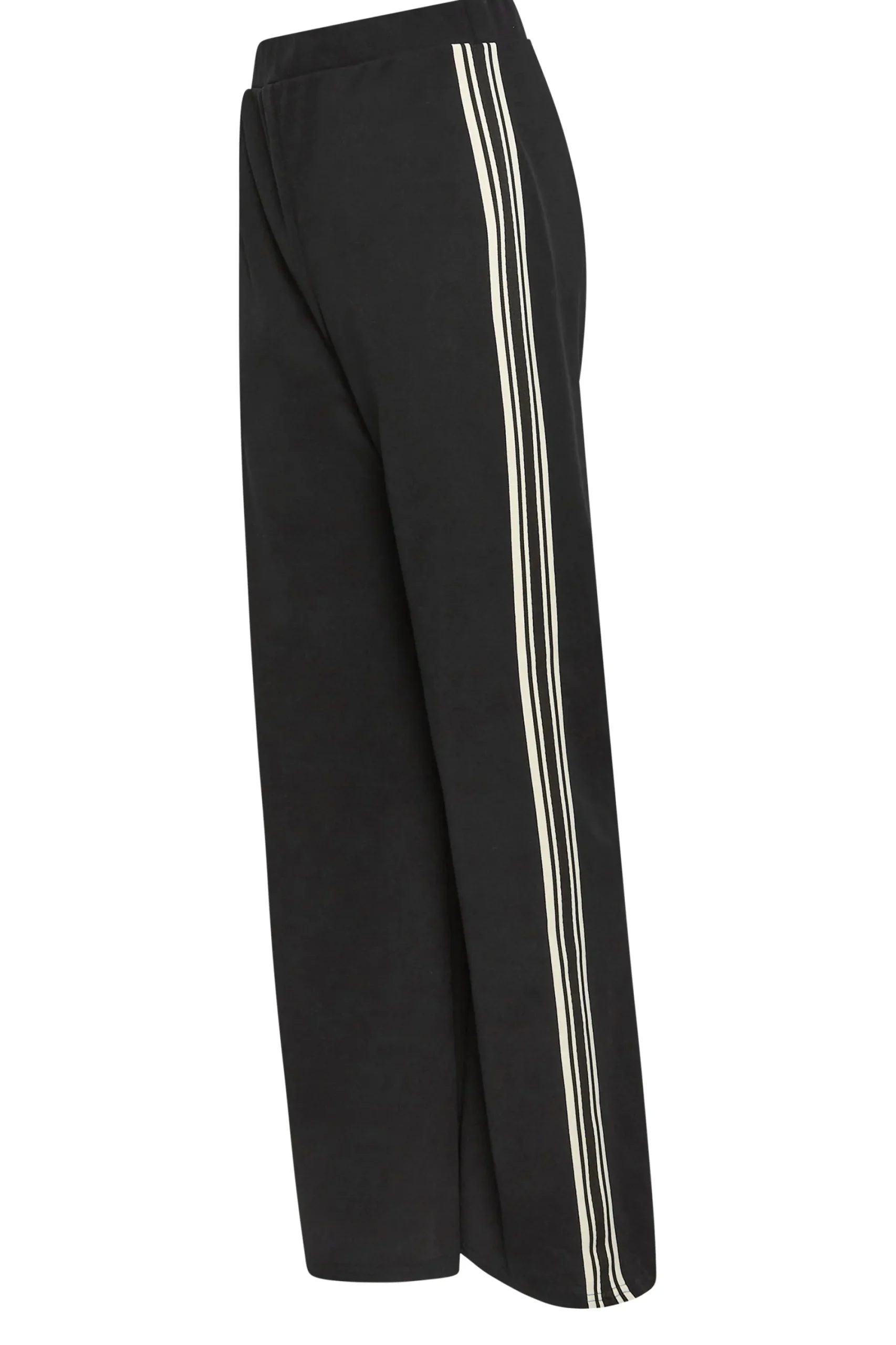 M&Co Womens Black Side Stripe Wide Leg Trousers>Women Wide Leg Trousers