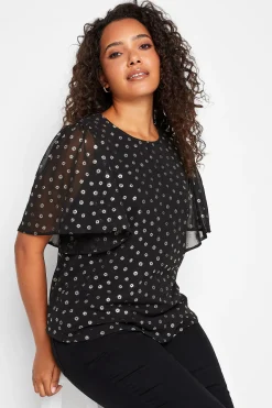 M&Co Womens Black Spot Print Blouse>Women Blouses
