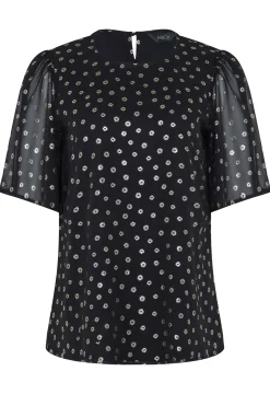 M&Co Womens Black Spot Print Blouse><noscript><img width=