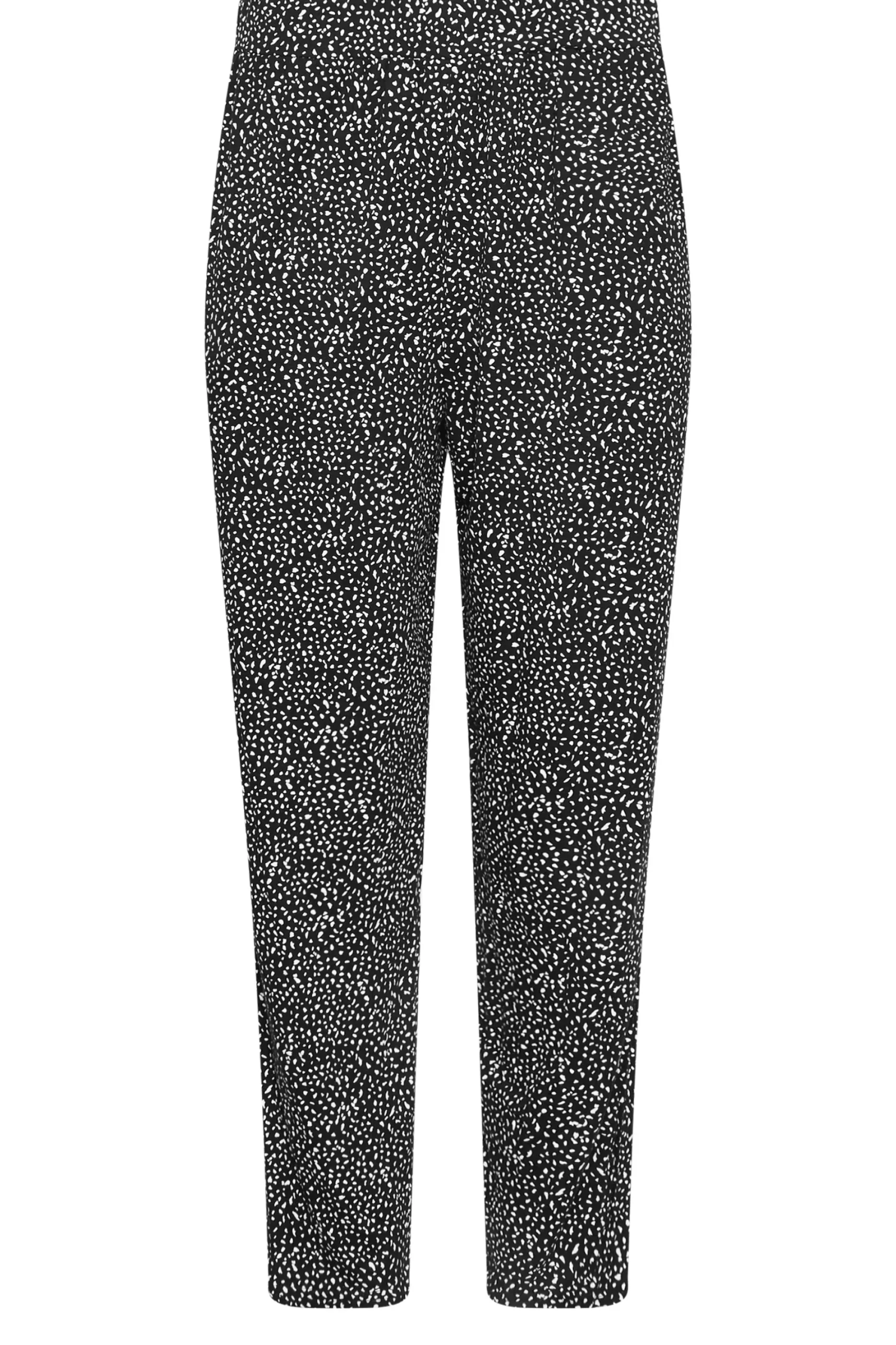 M&Co Womens Black Spot Print Harem Trousers>Women Trousers