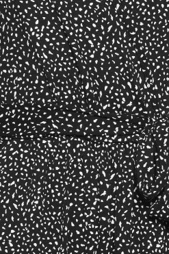 M&Co Womens Black Spot Print Wrap Wide Leg Jumpsuit><noscript><img width=