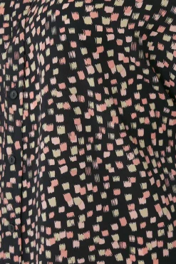 M&Co Womens Black Spot Print V-Neck Blouse><noscript><img width=