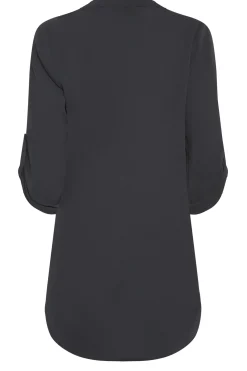M&Co Womens Black Statement Button Tab Sleeve Shirt><noscript><img width=