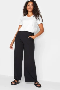M&Co Womens Black Stretch Scuba Wide Leg Trousers>Women Wide Leg Trousers