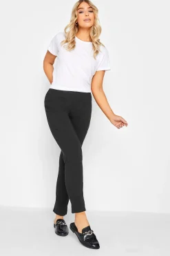 M&Co Womens Black Stretch Bengaline Trousers>Women Trousers