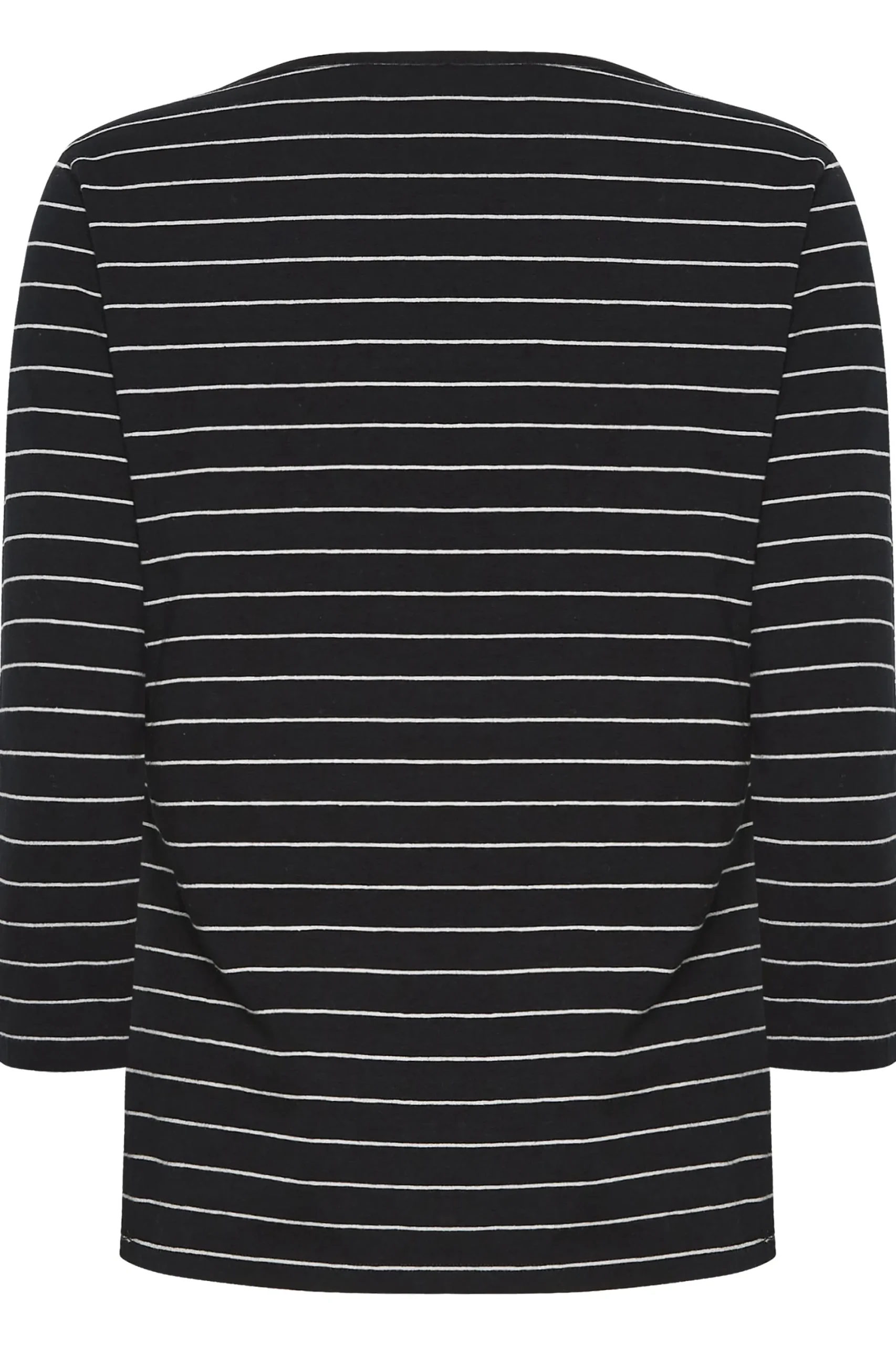 M&Co Womens Black Stripe Cotton Blend Top>Women Long Sleeve Tops