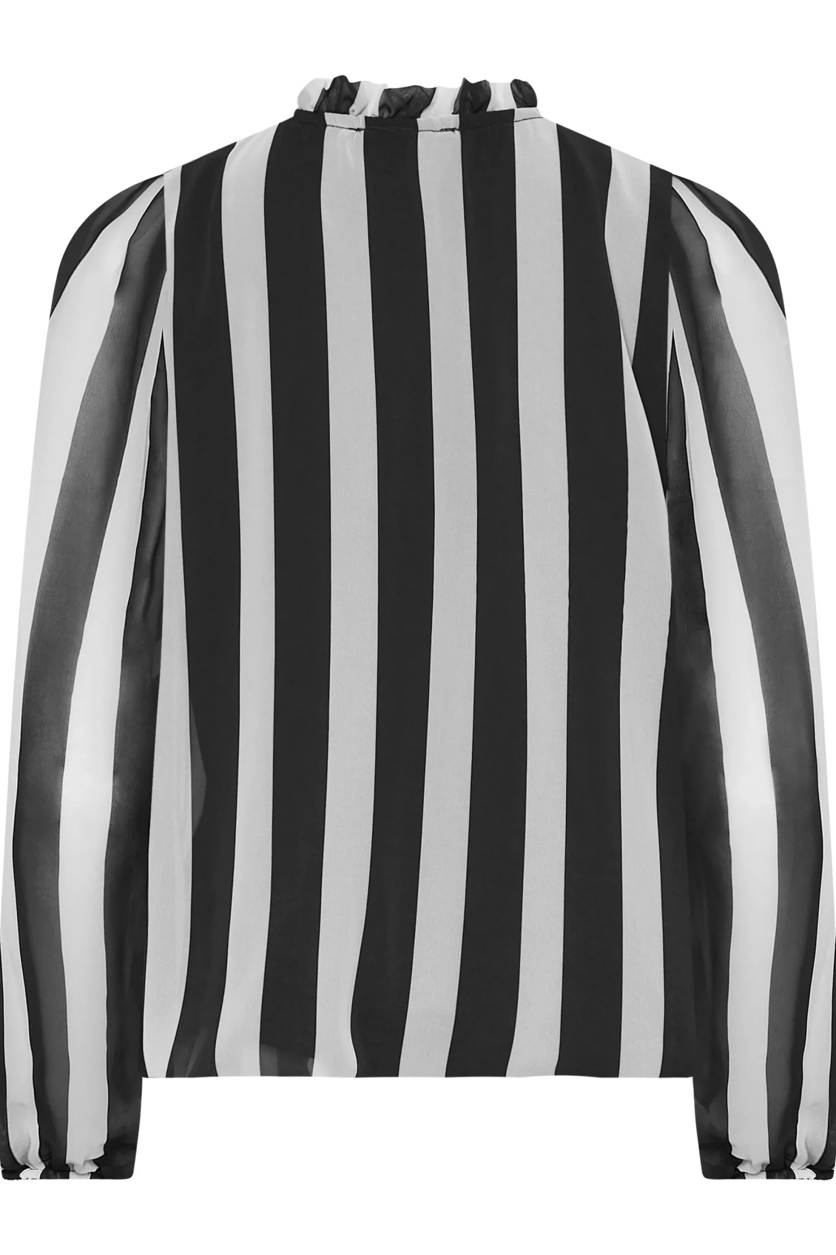 M&Co Womens Black Stripe Tie Neck Blouse>Women Shirts