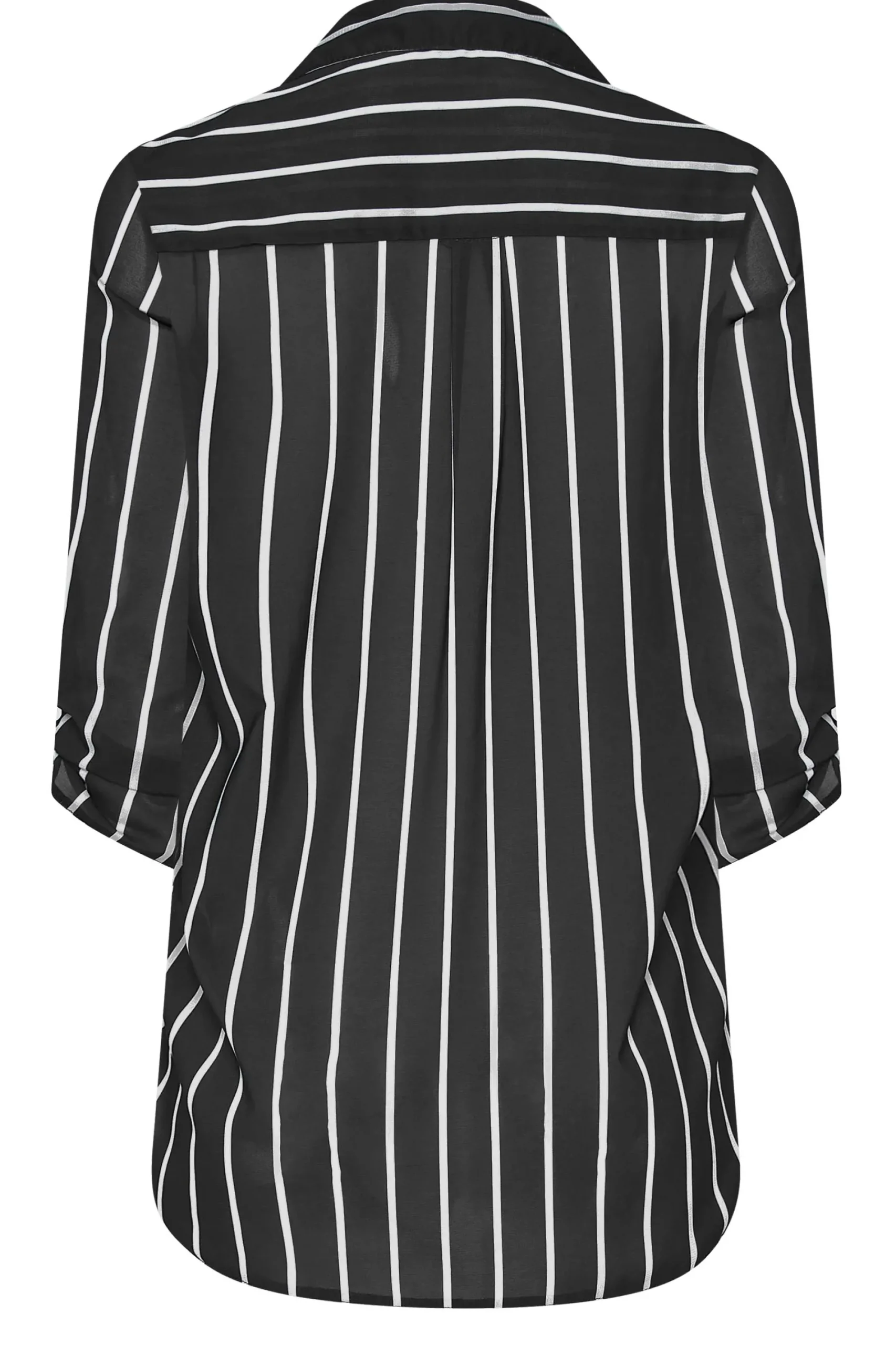 M&Co Womens Black Stripe Long Sleeve Shirt>Women Shirts