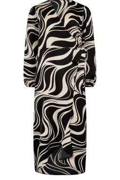 M&Co Womens Black Swirl Print Midi Wrap Dress><noscript><img width=