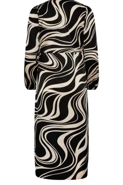 M&Co Womens Black Swirl Print Midi Wrap Dress><noscript><img width=