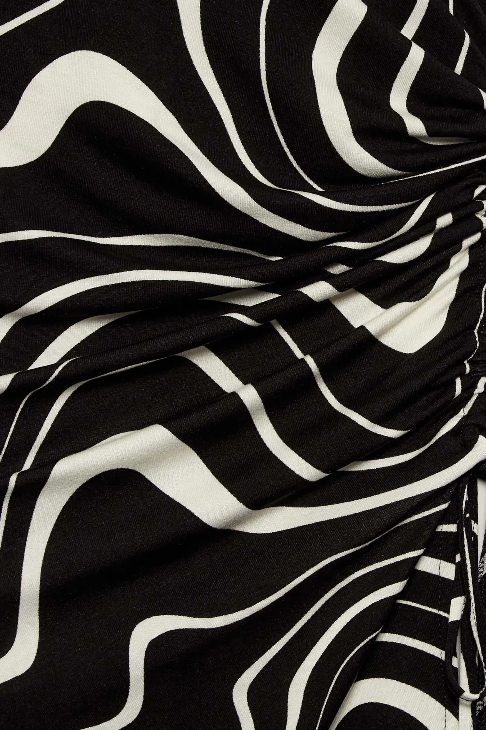 M&Co Womens Black Swirl Ruched Side Midi Dress>Women Midi Dresses
