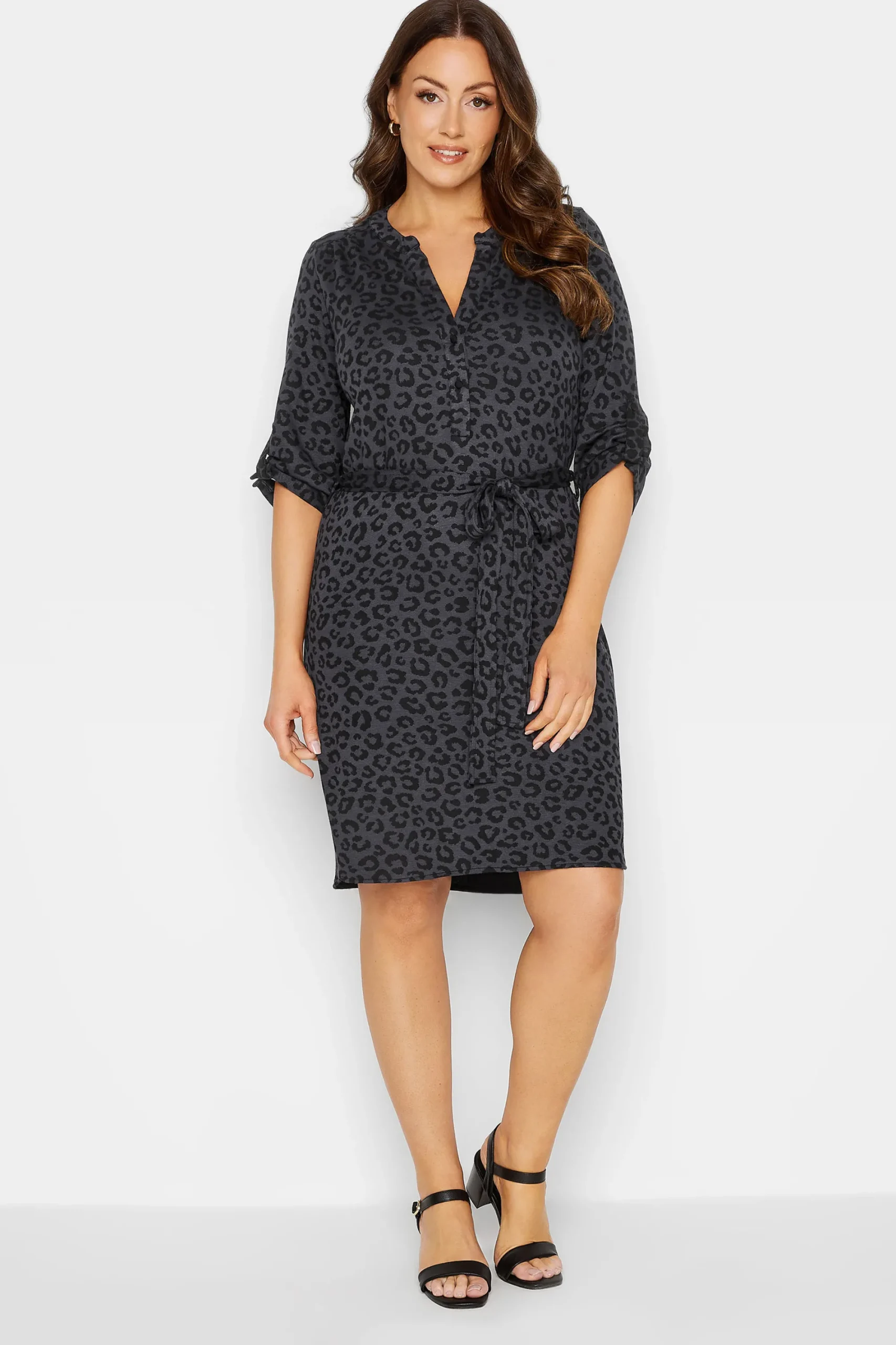 M&Co Womens Black Tie Detail Tunic Dress>Women Shirt Dresses