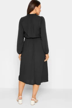 M&Co Womens Black Tie Neck Elasticated Waist Dress><noscript><img width=